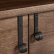 Mercana Glenn Dark Brown Wood w/ Black Iron Frame Media Console w/ Storage, TV Stand for TV up to 71