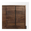 Mercana Glenn Dark Brown Wood Frame w/ Black Iron Accent, 6 Drawer, 2 Door Cabinet Sideboard