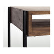 Mercana Glenn Dark Brown Wood w/ Black Iron Frame, 3 Drawer Office Desk
