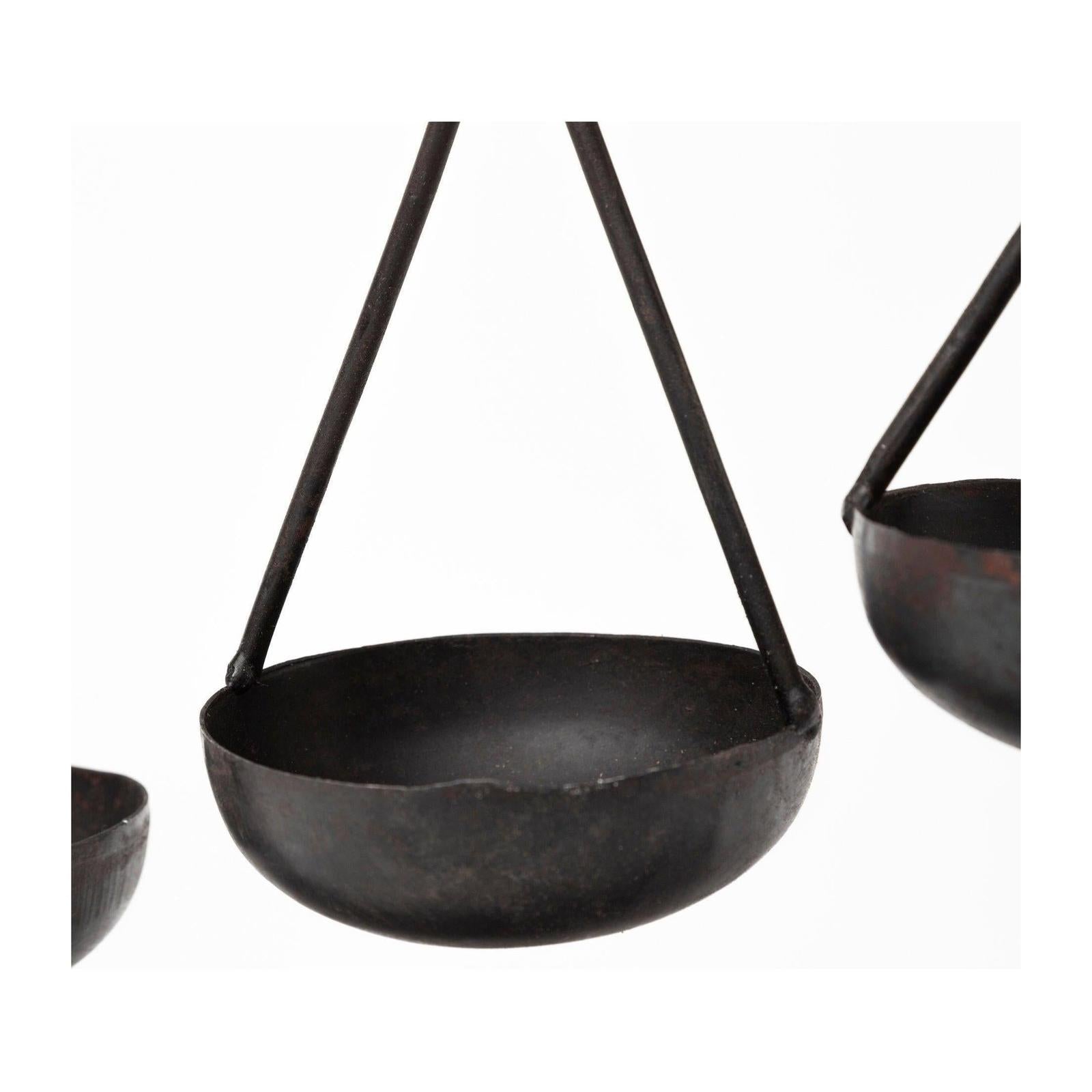 Mercana Enos Black Metal 4 Bowl Ancient Spice Market Decorative Display
