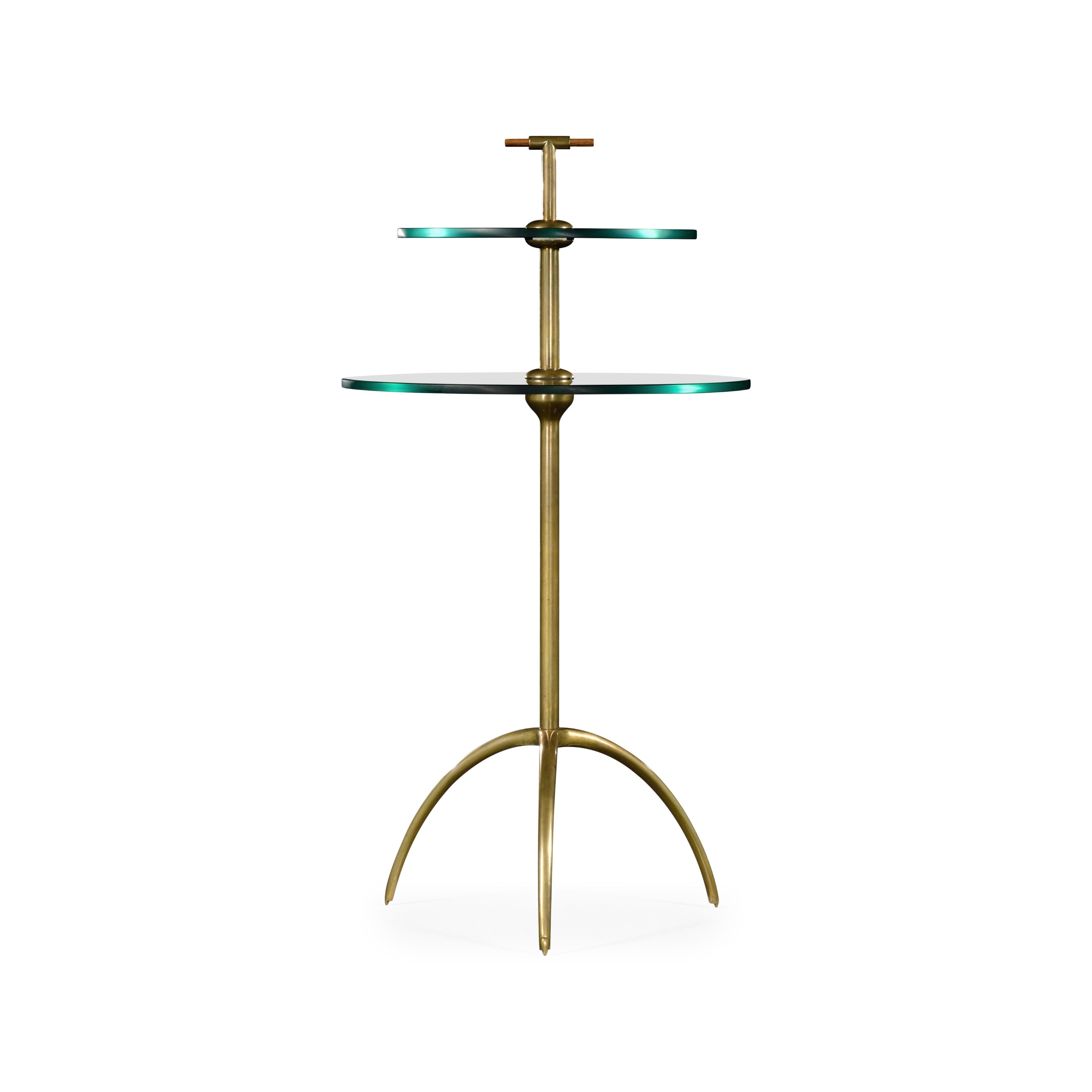 Jonathan Charles Brass & Glass Round Drinks Table ( 495355-LAB )