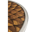 Jonathan Charles Feather Stainless Steel Round Side Table ( 495448-ZEB )