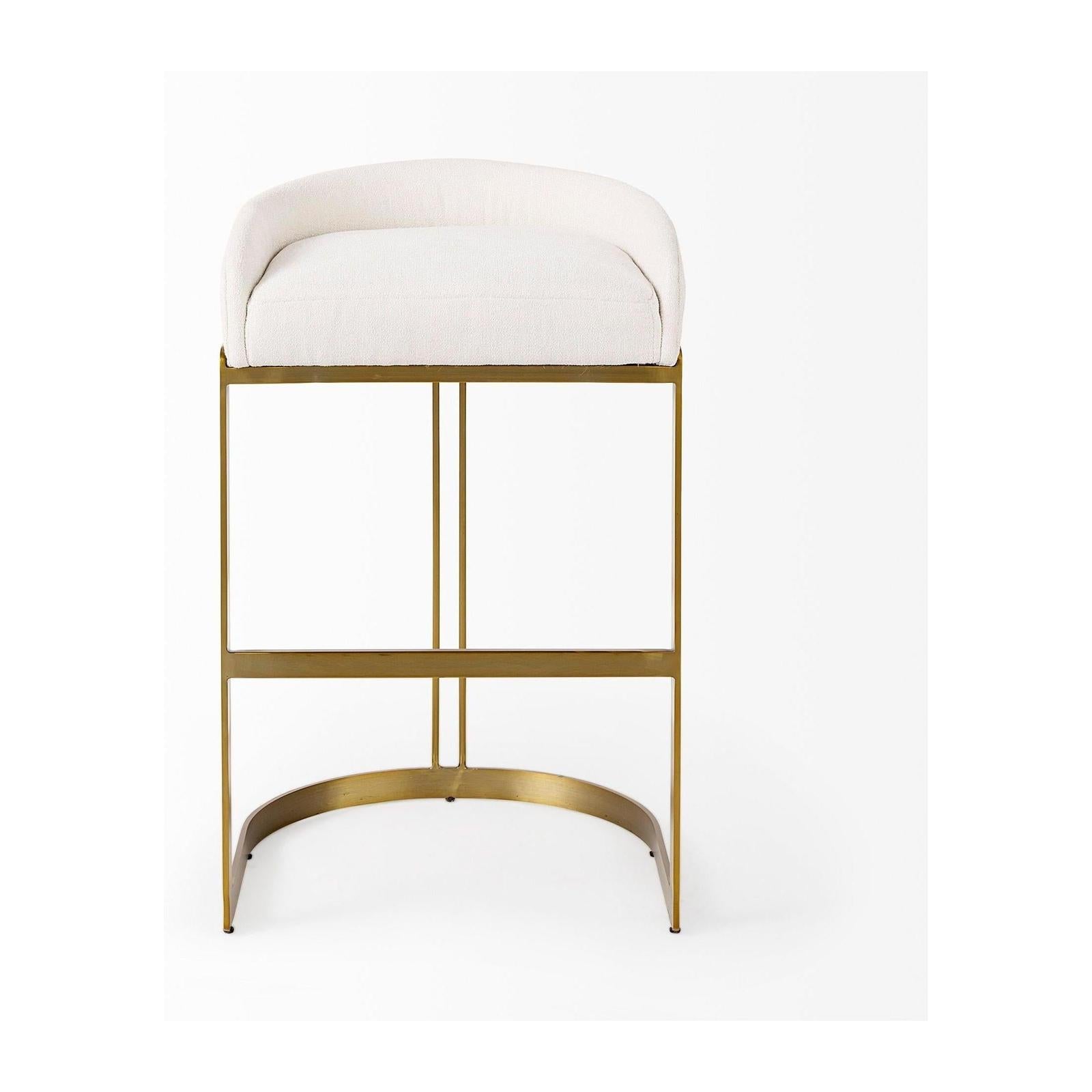 Mercana Hollyfield Gold Metal Base Bar Stool