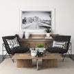 Mercana Kimia White and Black Fabric Herringbone and Fringed Decorative Pillow Cover Clearance
