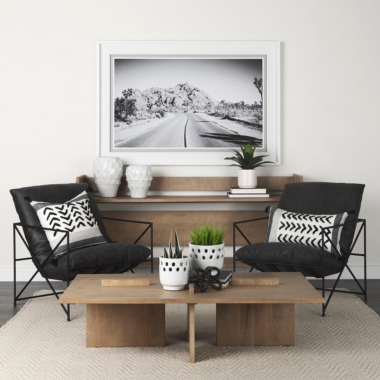 Mercana Kimia White and Black Fabric Herringbone and Fringed Decorative Pillow Cover Clearance