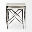 Mercana Lorlei White Marble Top W/ Gray Iron Legs End and Side Table Clearance