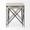Mercana Lorlei White Marble Top W/ Gray Iron Legs End and Side Table Clearance