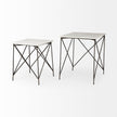 Mercana Lorlei White Marble Top W/ Gray Iron Legs End and Side Table Clearance