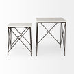 Mercana Lorlei White Marble Top W/ Gray Iron Legs End and Side Table Clearance
