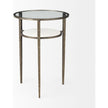 Mercana Felicity Glass Top W/ White Marble Shelf and Antique Gold Base End/Side Table