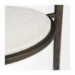 Mercana Felicity Glass Top W/ White Marble Shelf and Antique Gold Base End/Side Table