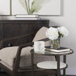 Mercana Felicity Glass Top W/ White Marble Shelf and Antique Gold Base End/Side Table