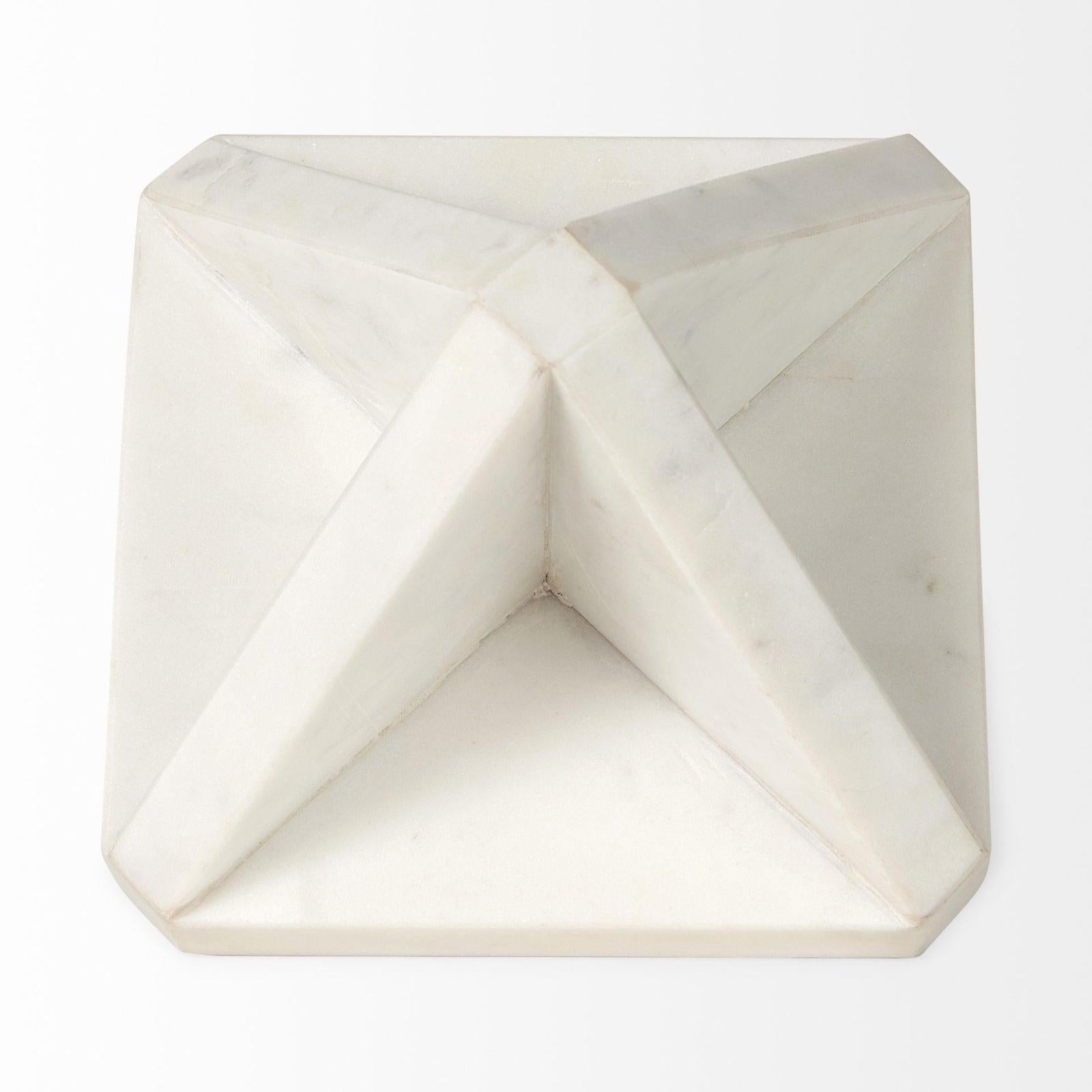 Mercana Sophia White Marble Decor Stand Clearance