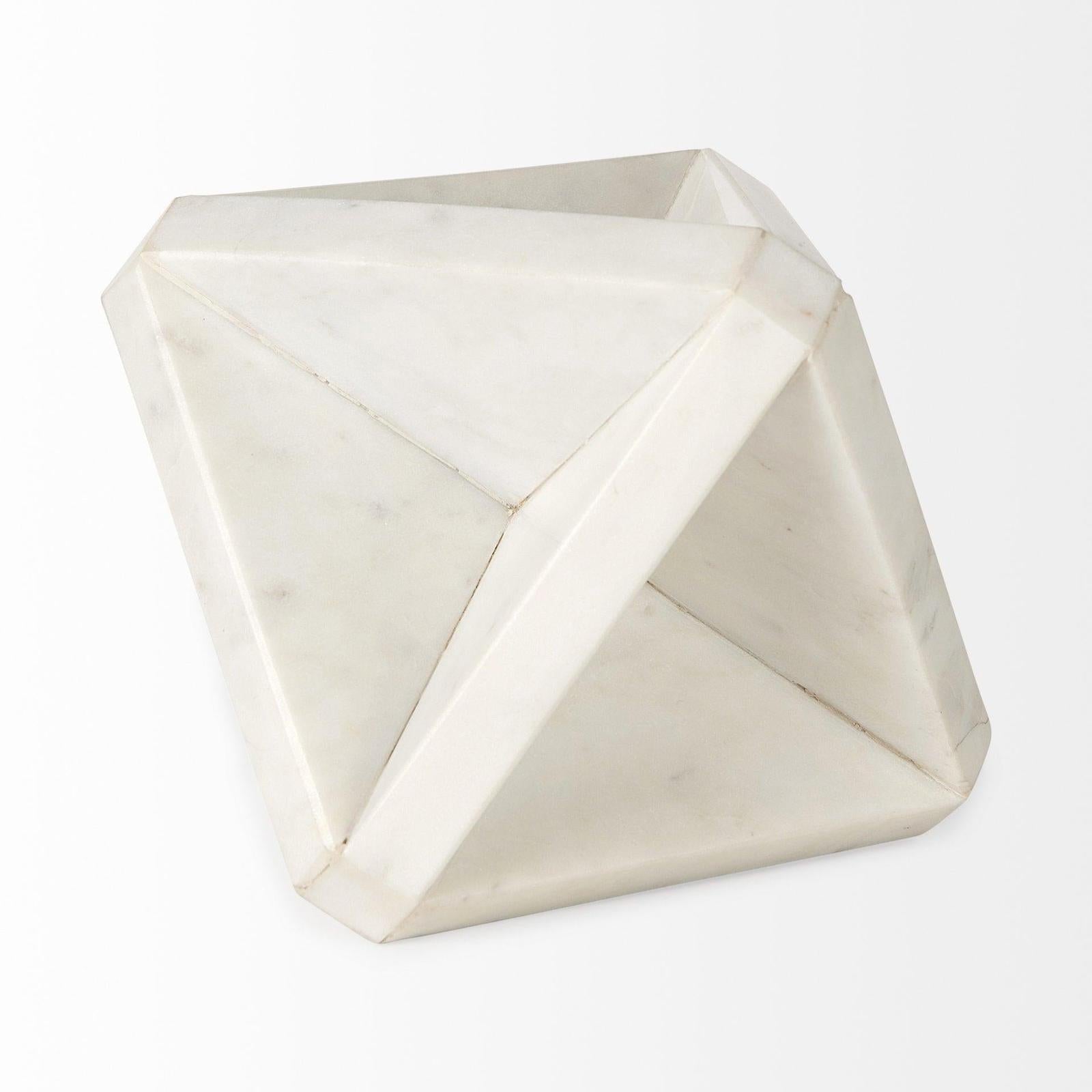 Mercana Sophia White Marble Decor Stand Clearance