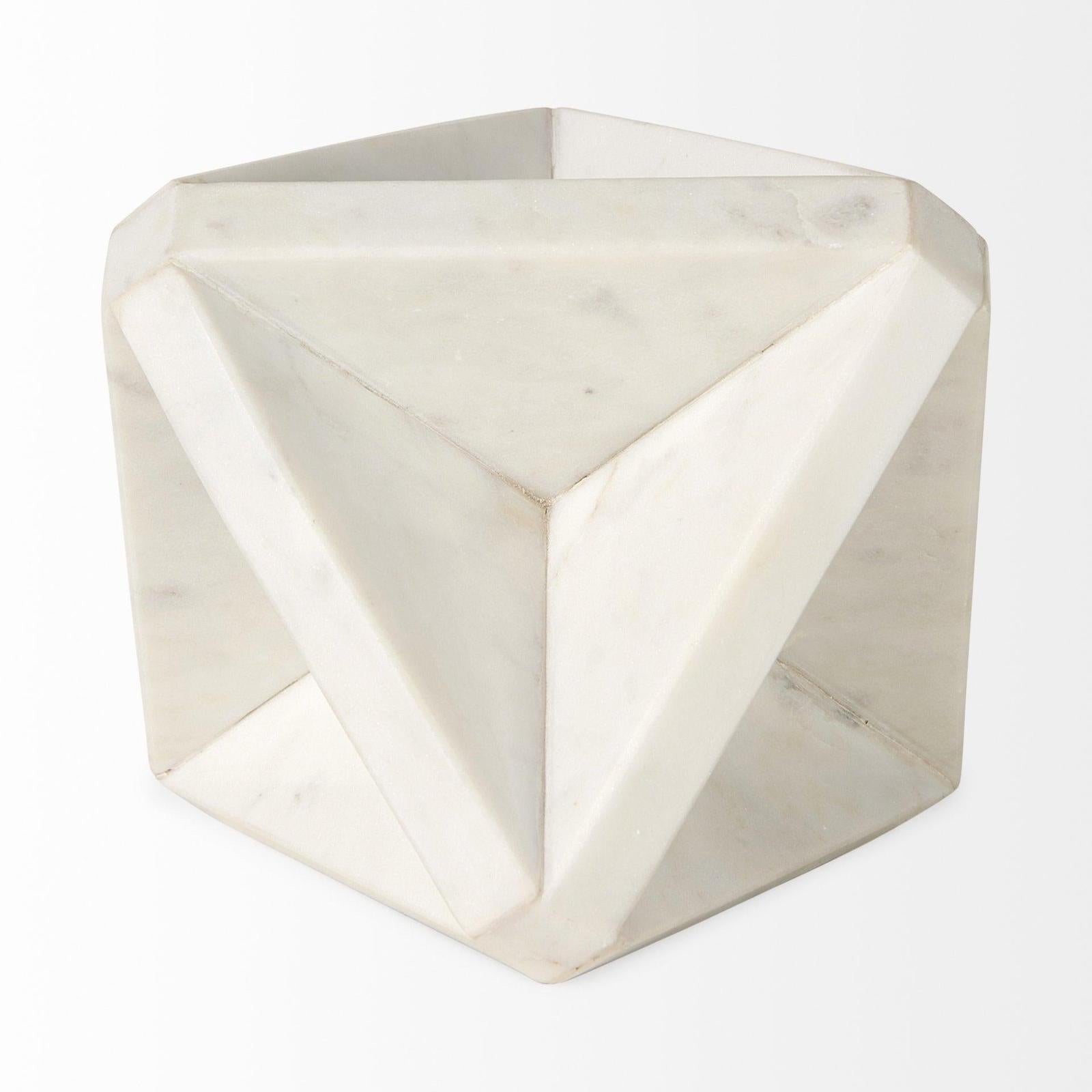 Mercana Sophia White Marble Decor Stand Clearance