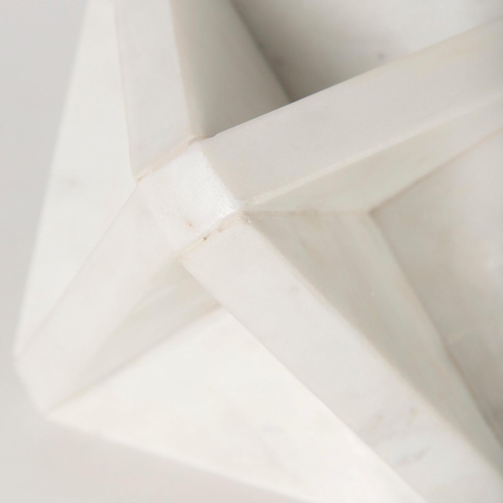 Mercana Sophia White Marble Decor Stand Clearance