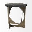 Mercana Reinhold Black Marble Top Iron Side Table