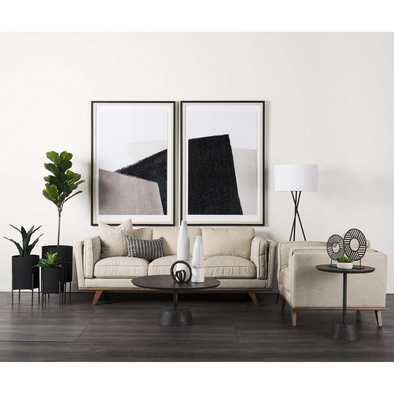 Mercana Micra Matte Black Metal Decorative Object on a Stand