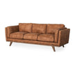 Mercana Brooks Three Seater Sofa W/ Medium Brown Wooden Legs