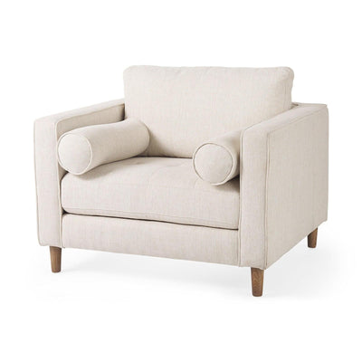 Mercana Loretta Cream Fabric Chair W/ Two Bolster Cushions Clearance