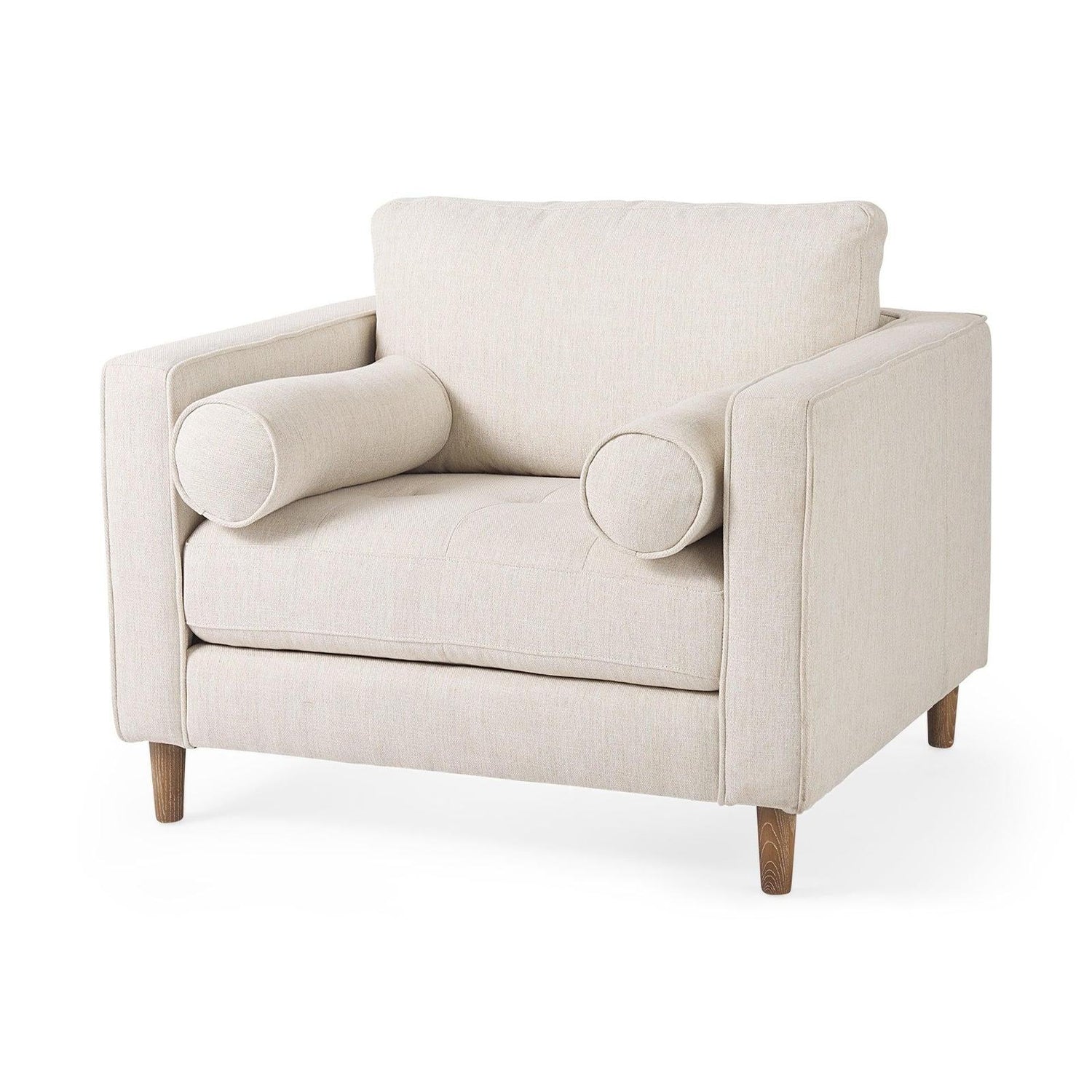 Mercana Loretta Cream Fabric Chair W/ Two Bolster Cushions Clearance