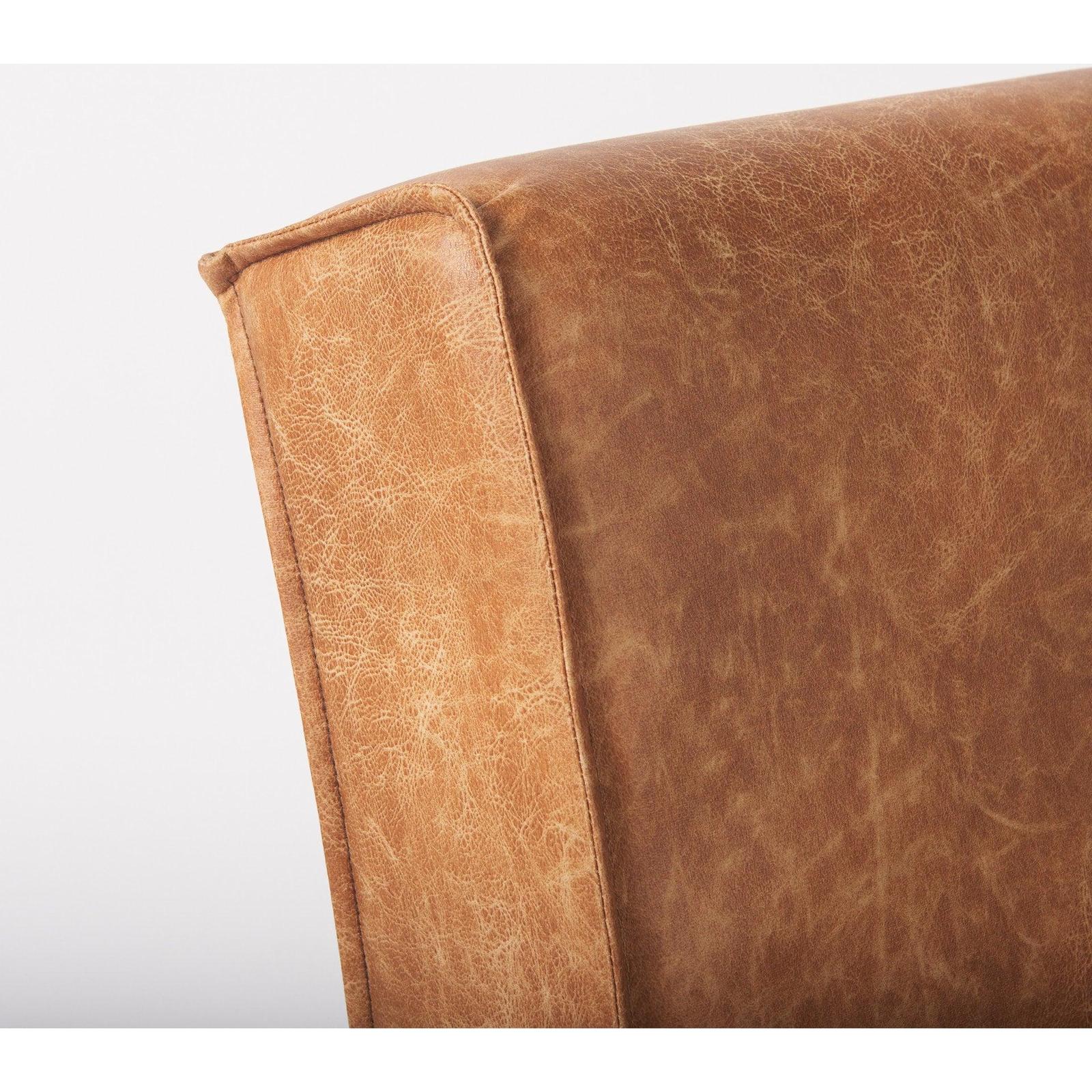 Mercana Damon Cognac Brown Faux Leather Dining Chair Clearance