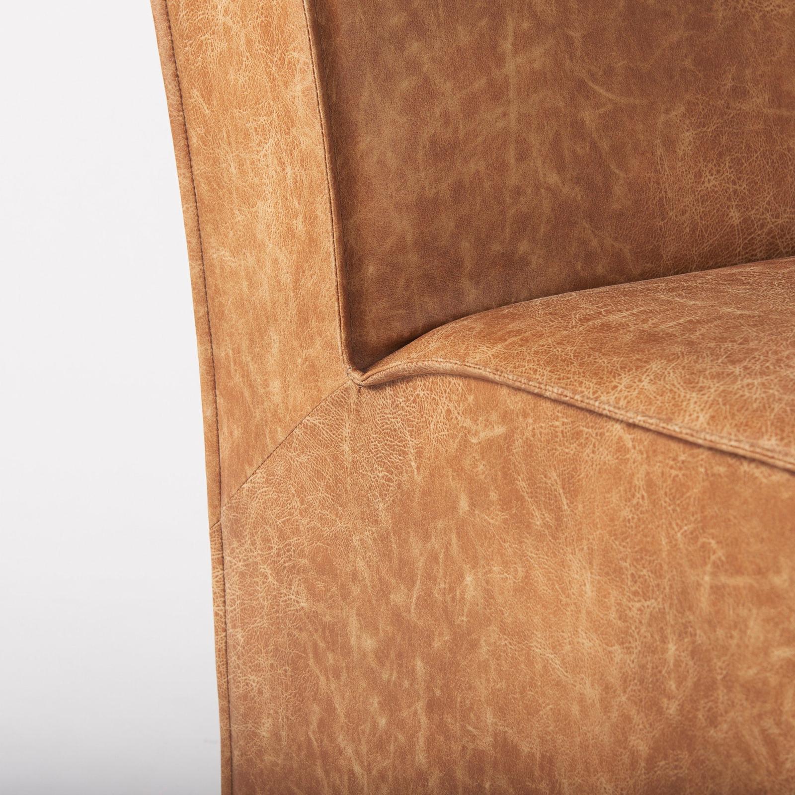 Mercana Damon Cognac Brown Faux Leather Dining Chair Clearance