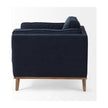 Mercana Brooks Navy Blue Fabric Chair W/ Medium Brown Wooden Legs Clearance
