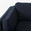 Mercana Brooks Navy Blue Fabric Chair W/ Medium Brown Wooden Legs Clearance