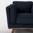 Mercana Brooks Navy Blue Fabric Chair W/ Medium Brown Wooden Legs Clearance