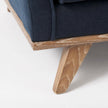 Mercana Brooks Navy Blue Fabric Chair W/ Medium Brown Wooden Legs Clearance