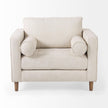 Mercana Loretta Cream Fabric Chair W/ Two Bolster Cushions Clearance