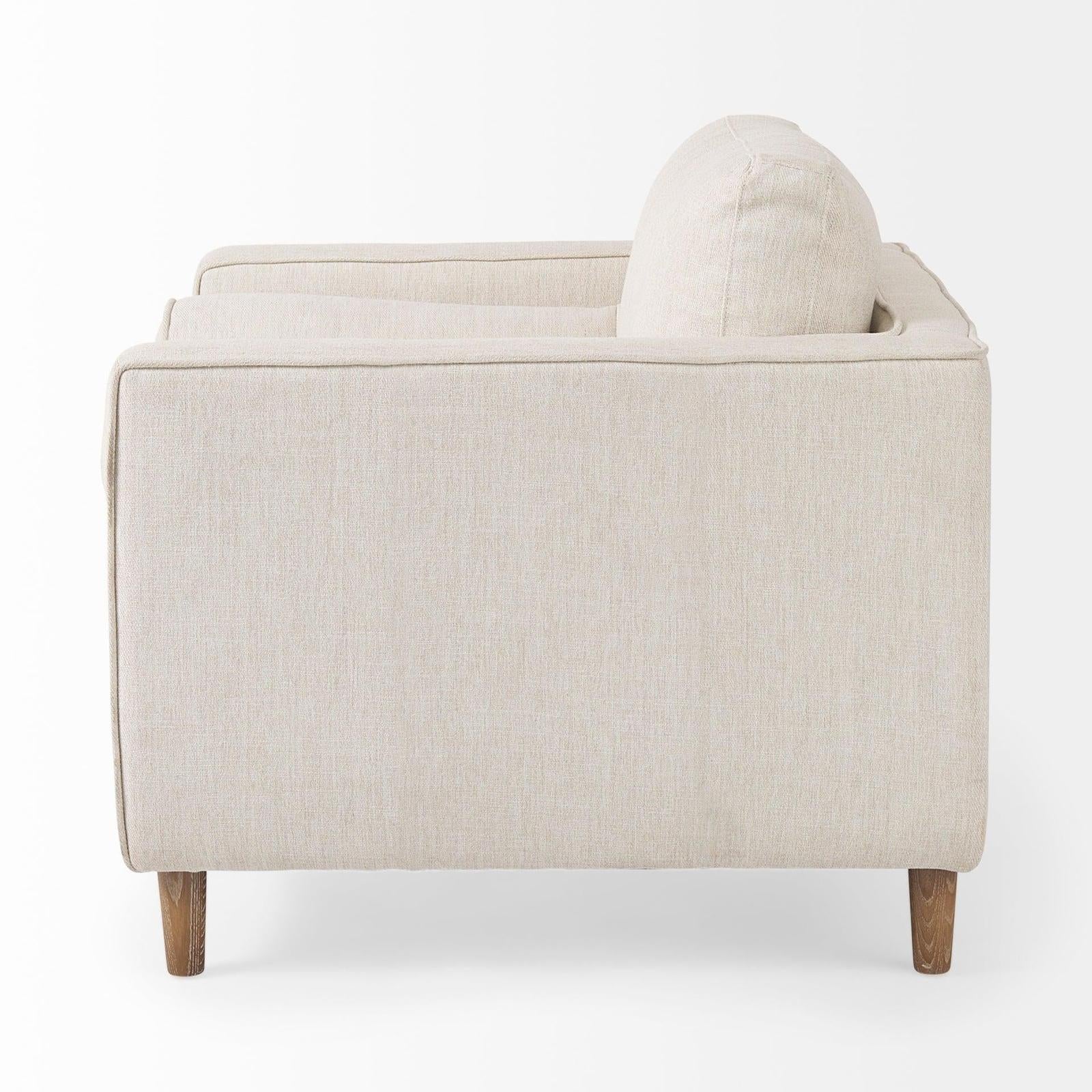 Mercana Loretta Cream Fabric Chair W/ Two Bolster Cushions Clearance