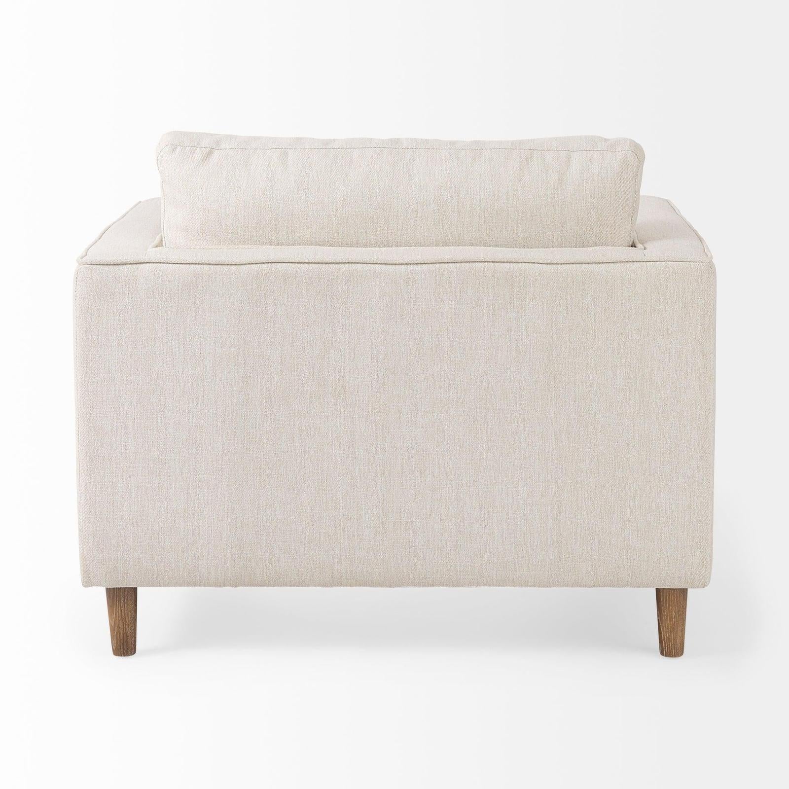 Mercana Loretta Cream Fabric Chair W/ Two Bolster Cushions Clearance