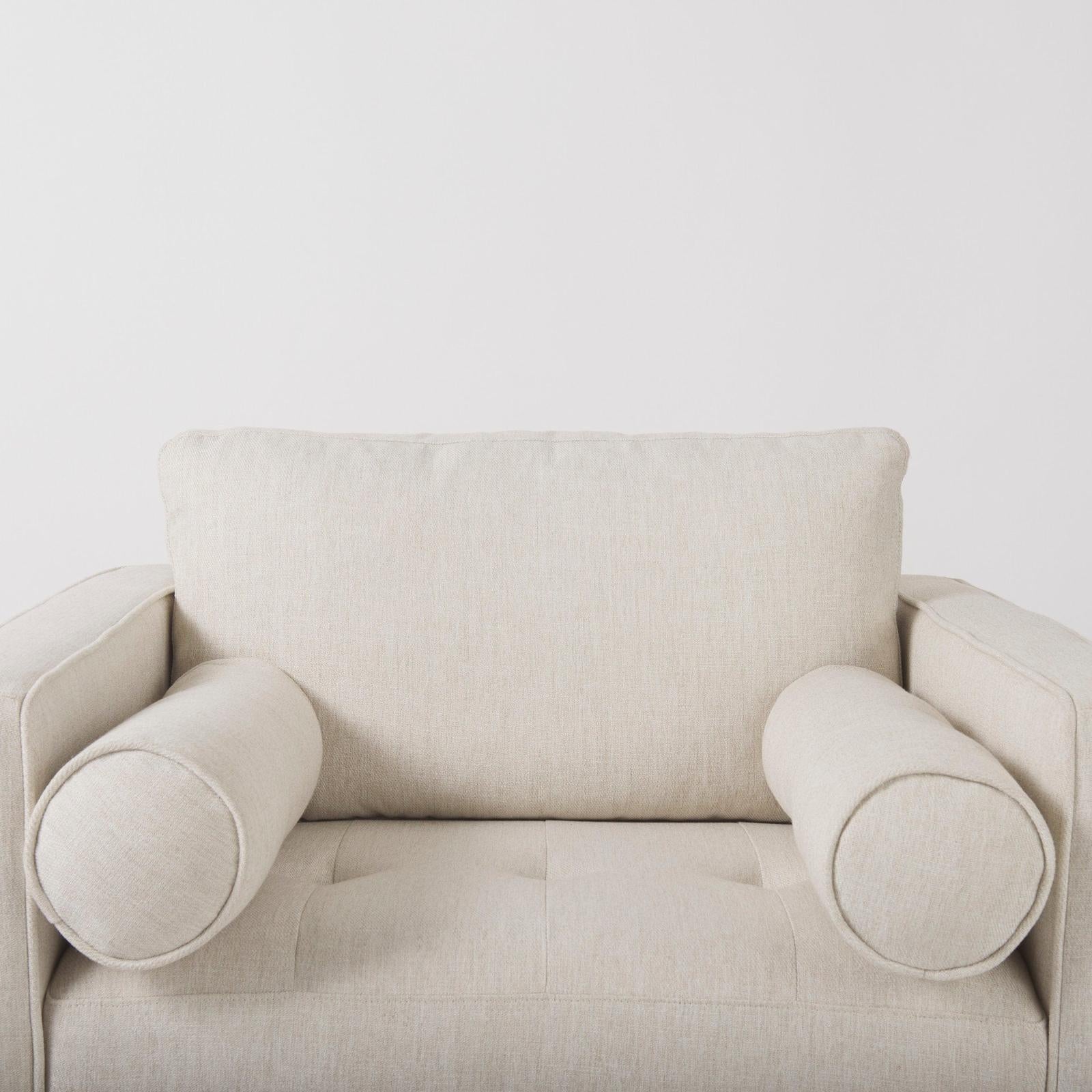 Mercana Loretta Cream Fabric Chair W/ Two Bolster Cushions Clearance