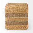 Mercana Maya Light Brown W/Medium Brown Stripes Seagrass Pouf