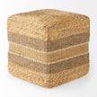 Mercana Maya Light Brown W/Medium Brown Stripes Seagrass Pouf
