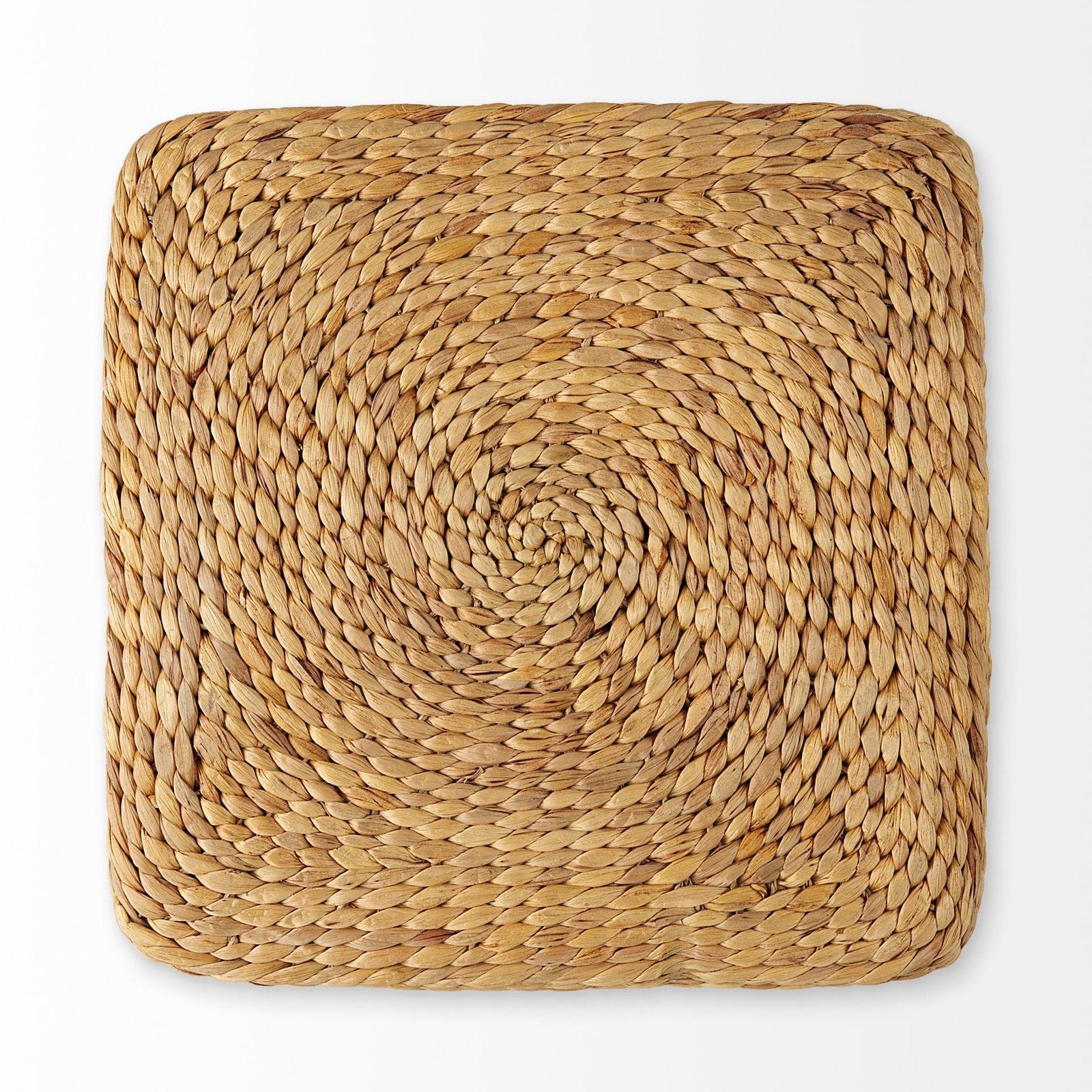 Mercana Maya Light Brown W/Medium Brown Stripes Seagrass Pouf