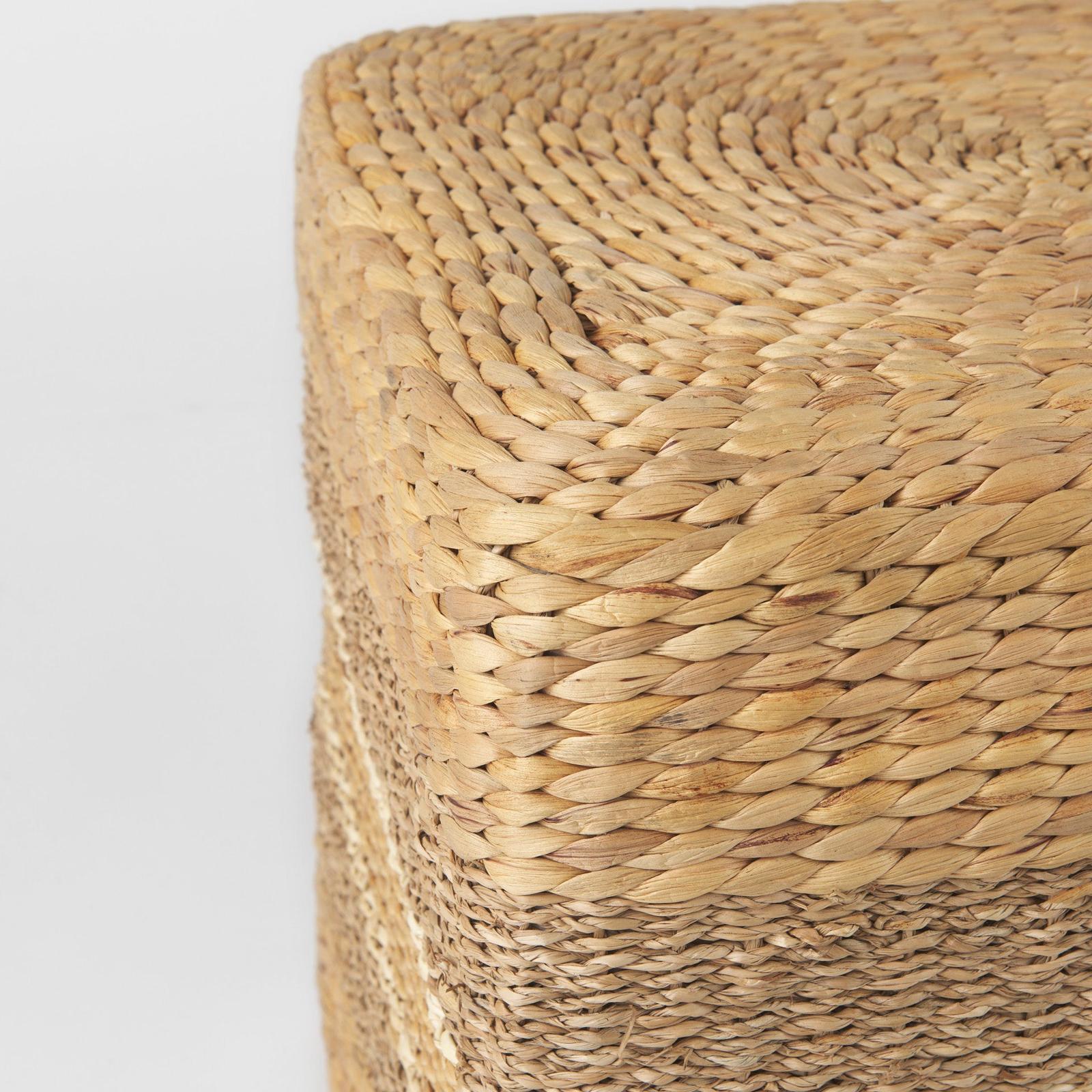 Mercana Maya Light Brown W/Medium Brown Stripes Seagrass Pouf