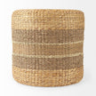 Mercana Maya Light Brown W/Medium Brown Stripes Seagrass Pouf