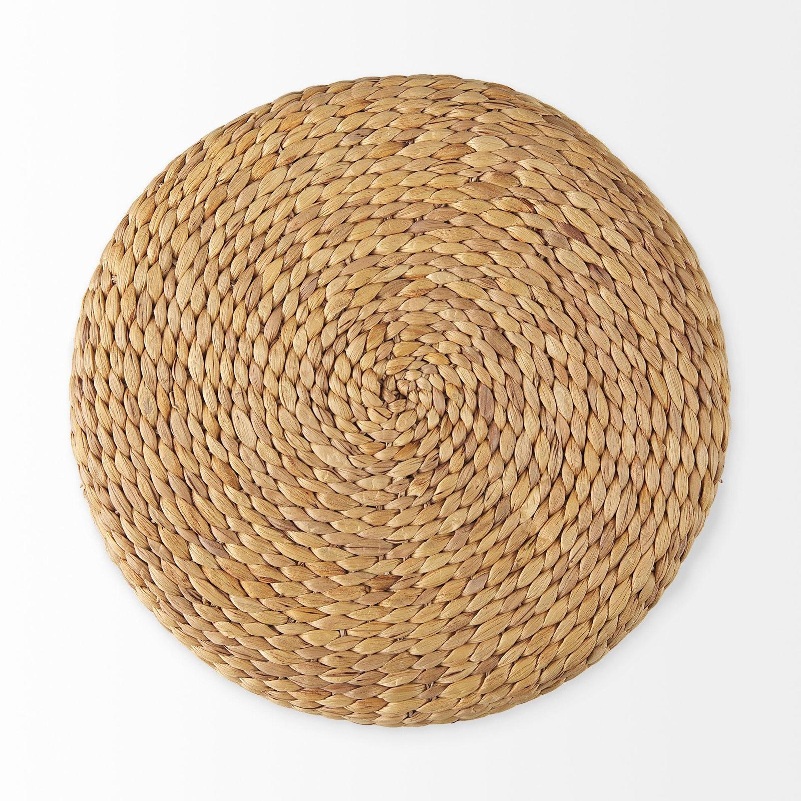 Mercana Maya Light Brown W/Medium Brown Stripes Seagrass Pouf