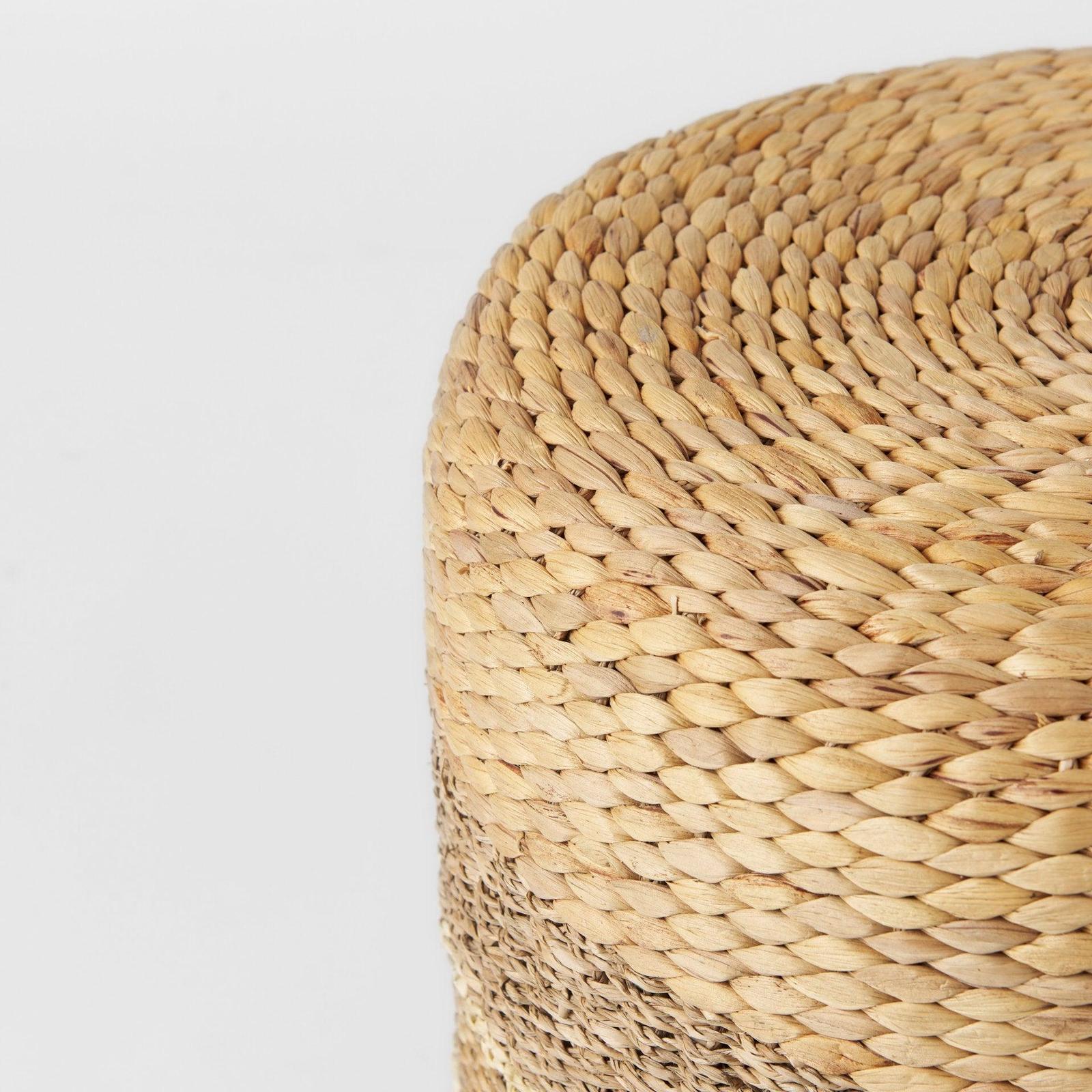 Mercana Maya Light Brown W/Medium Brown Stripes Seagrass Pouf