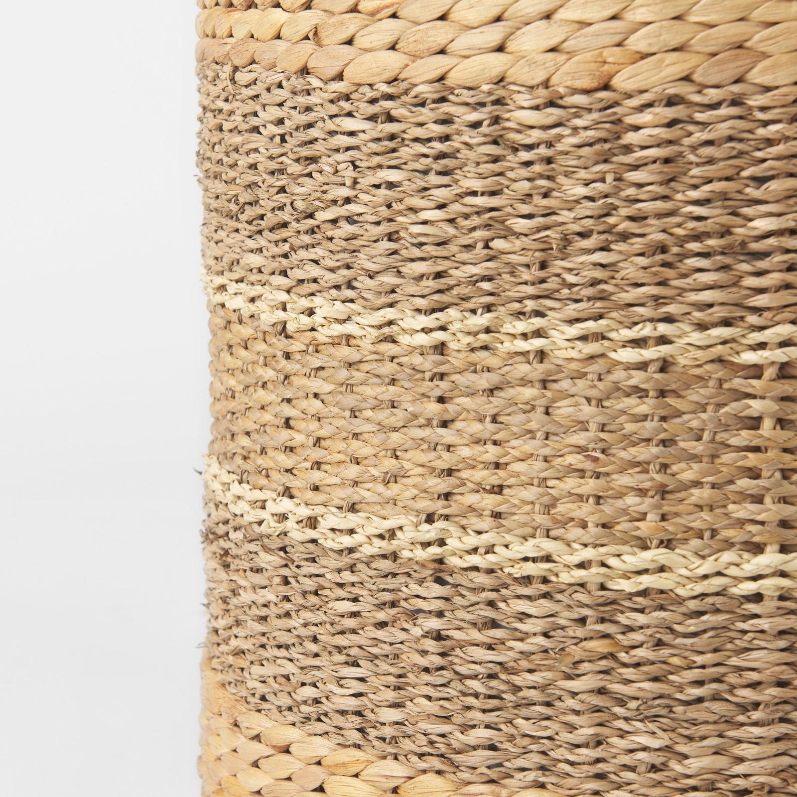 Mercana Maya Light Brown W/Medium Brown Stripes Seagrass Pouf