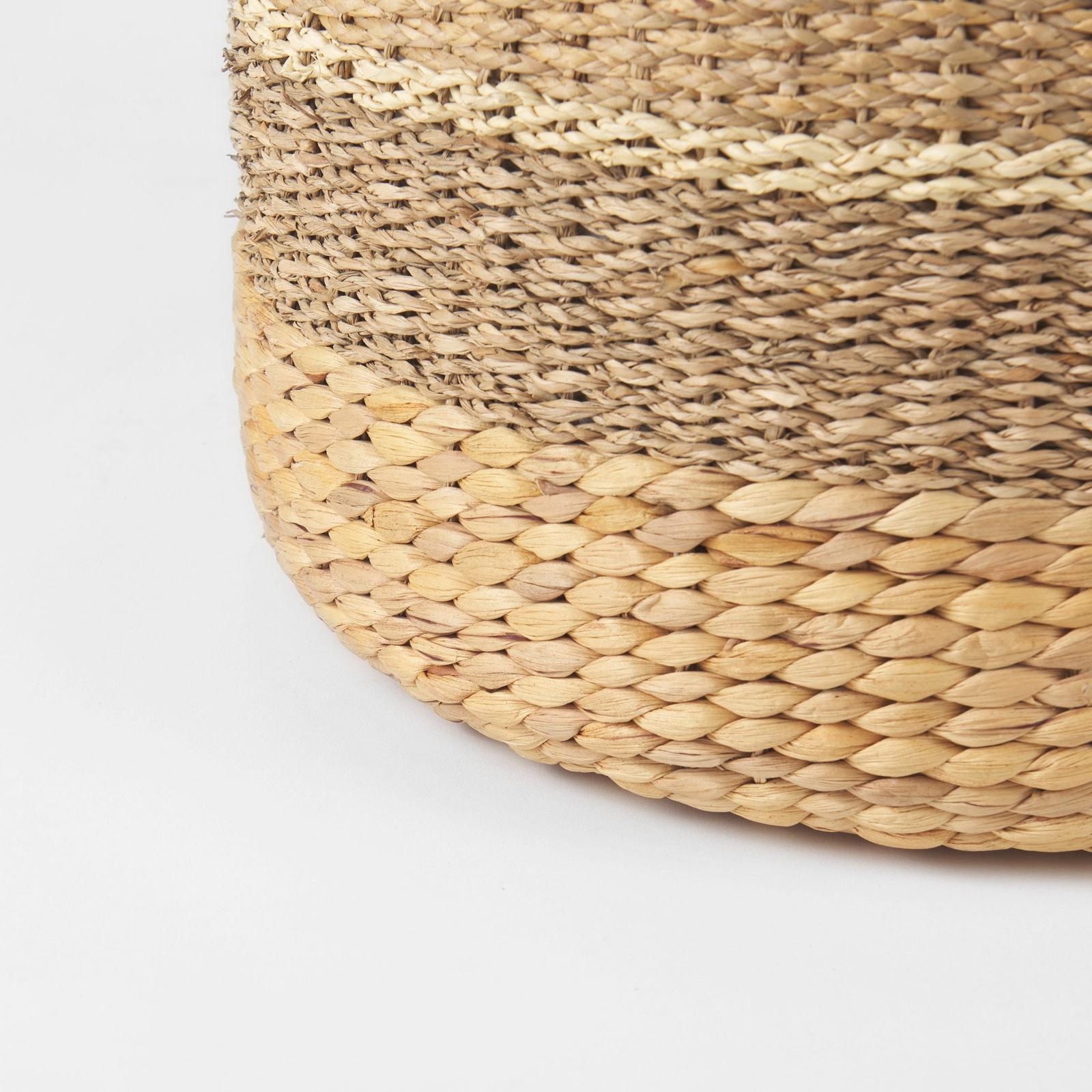 Mercana Maya Light Brown W/Medium Brown Stripes Seagrass Pouf