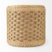 Mercana Michelle Light Brown Woven Seagrass Round Pouf