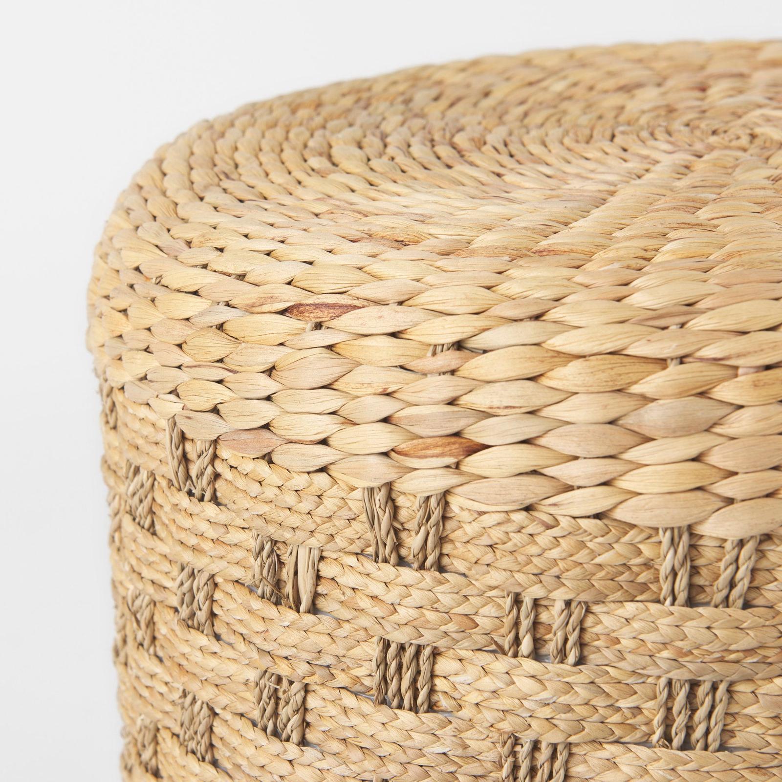 Mercana Michelle Light Brown Woven Seagrass Round Pouf