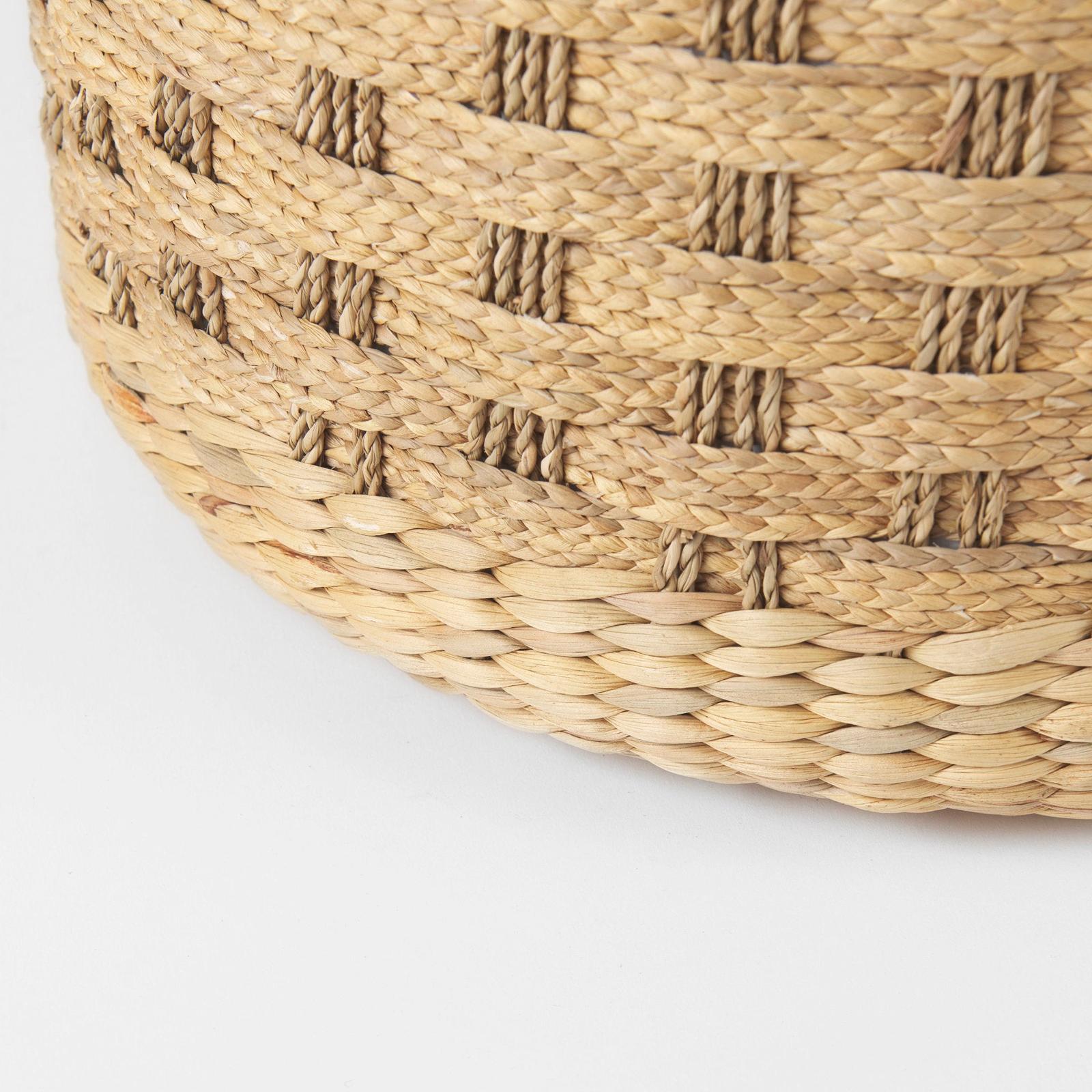 Mercana Michelle Light Brown Woven Seagrass Round Pouf