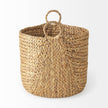 Mercana Sivan Light Brown Water Hyacinth Round Basket W/ Handles-Set of 3