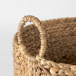 Mercana Sivan Light Brown Water Hyacinth Round Basket W/ Handles-Set of 3