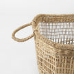 Mercana Bellisa Medium Brown Seagrass Rectangular Basket W/ Handles- Set of 2